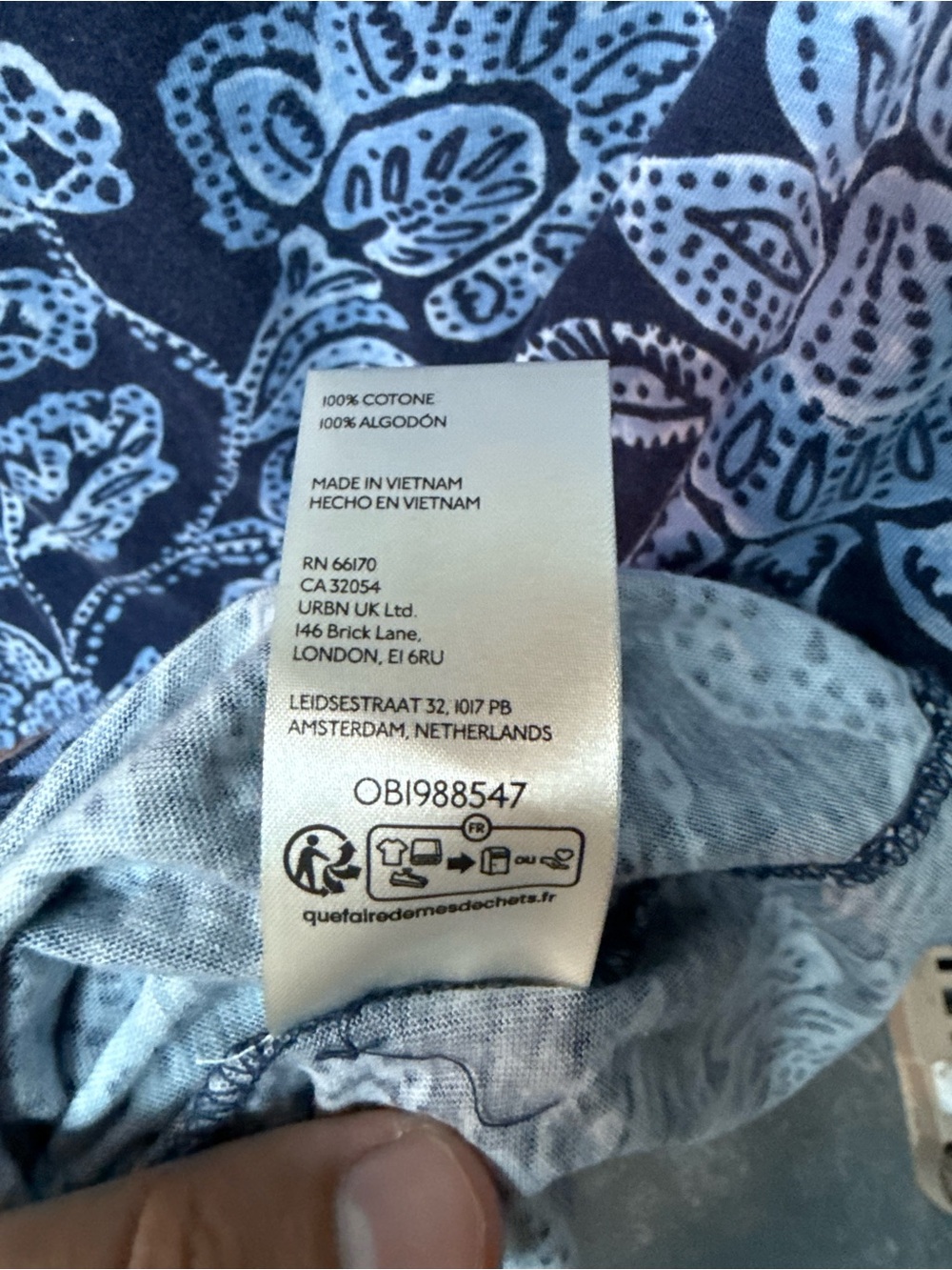 We The Free Navy Tee with Light Blue Floral Print - Picture 4 of 6